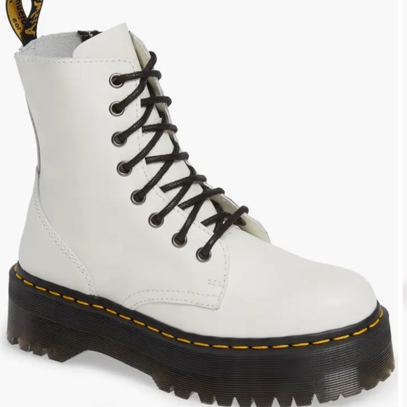 Dr. Martens White Air Wair Jadon Polished Smooth Boot SZ 7 - Picture 1 of 14